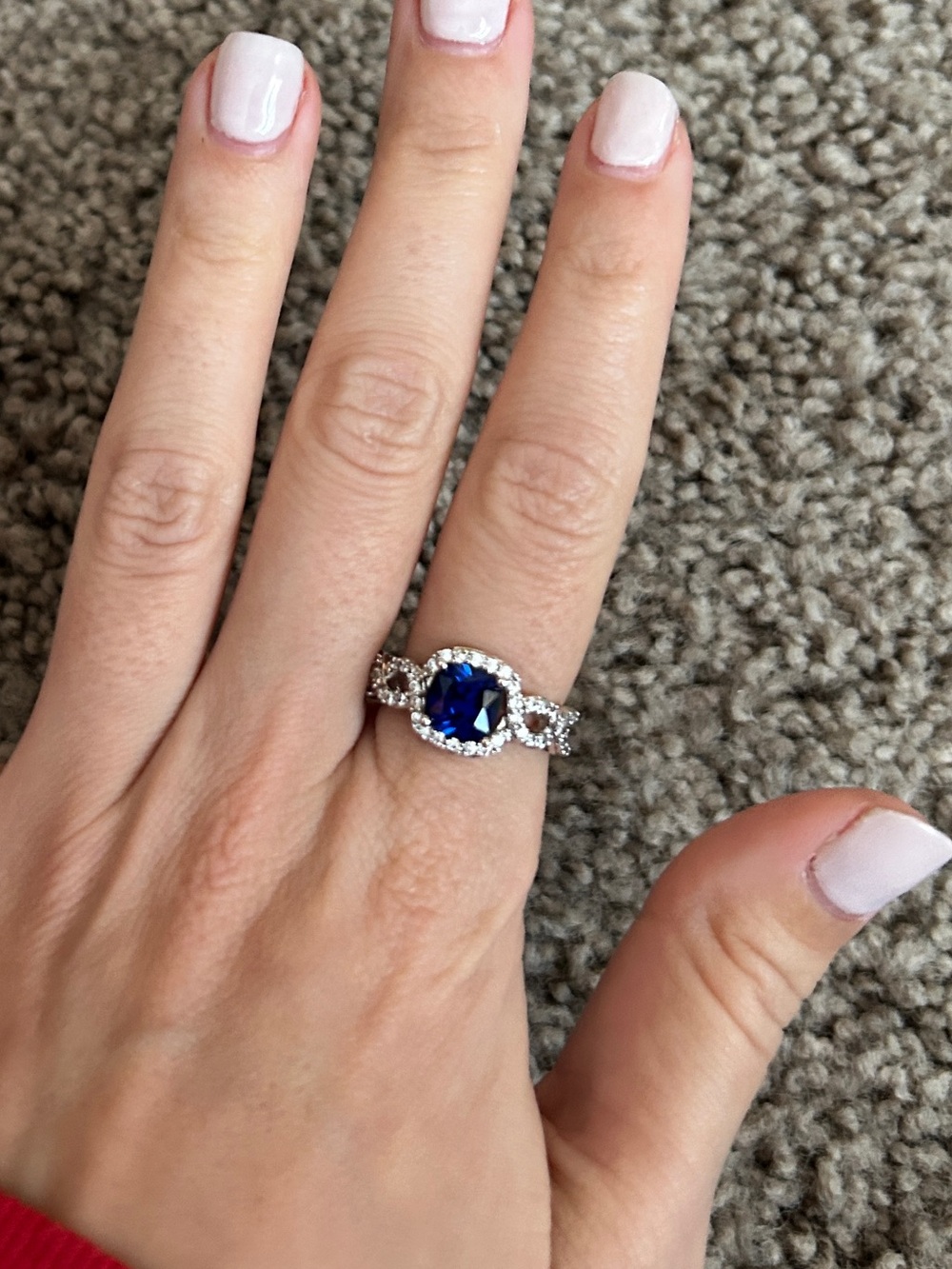 NWOT lab created blue sapphire cubic zarconia ring